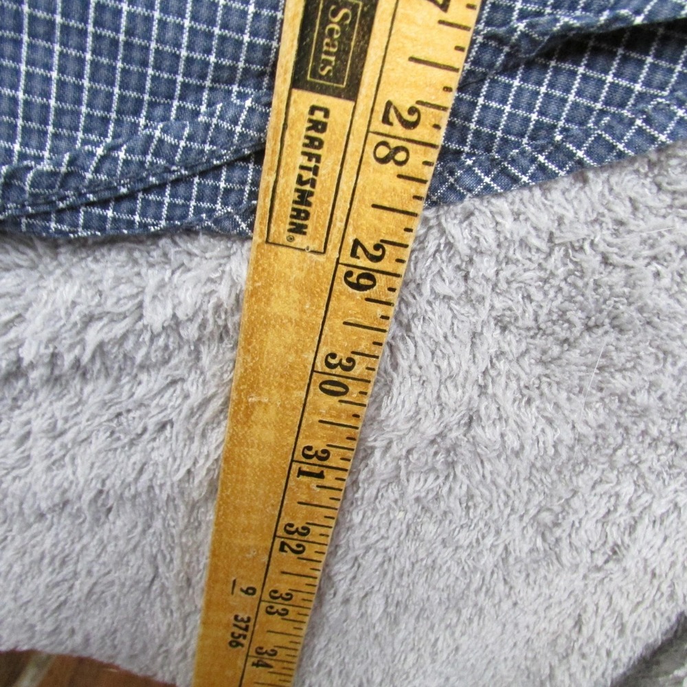 Arizona Jean Company Shirt Mens Large Blue Check Long Sleeve Button Front Casual - Picture 6 of 8